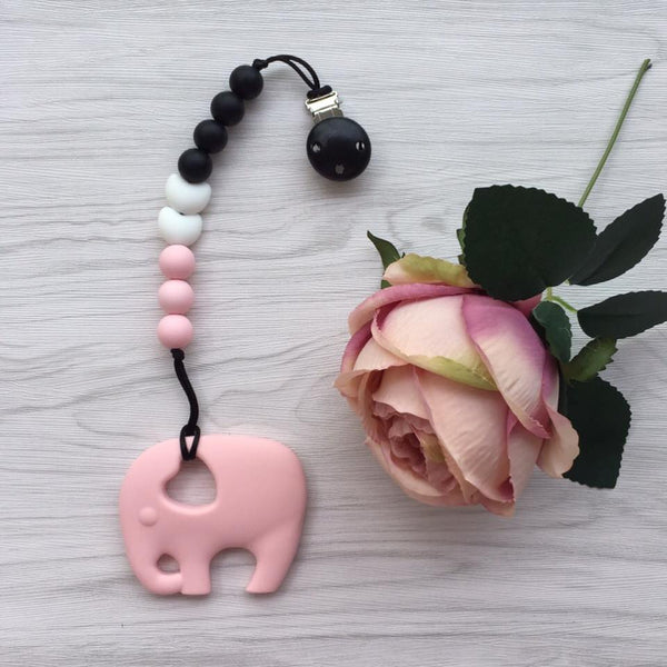 Heart Elephant Teether (Pink)