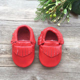 Classic Cherry Leather Moccasins