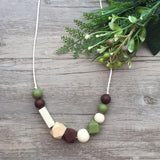 Adult Teething Necklace - Lucille (Military Green)