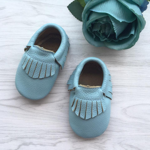 Classic Baby Sky Leather Moccasins