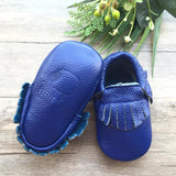 Classic Royal Blue Leather Moccasins(12-18 months)