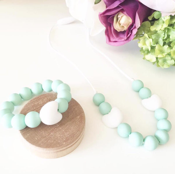 Kids Teething Necklace - Amelia (Mint)