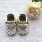 Polka Dots Leather Moccasins
