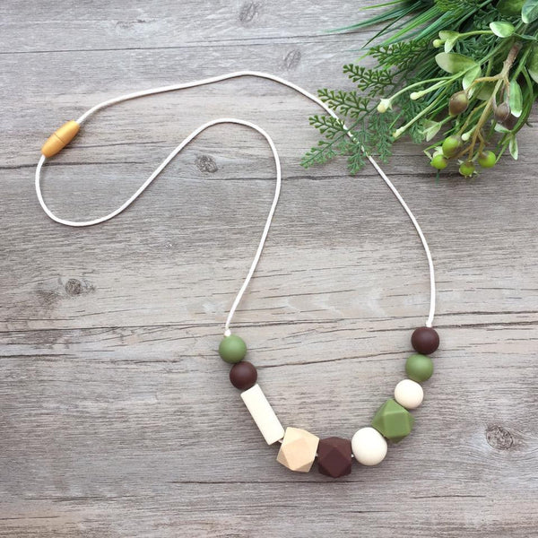 Adult Teething Necklace - Lucille (Military Green)
