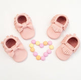 Classic Baby Blush Leather Moccasins