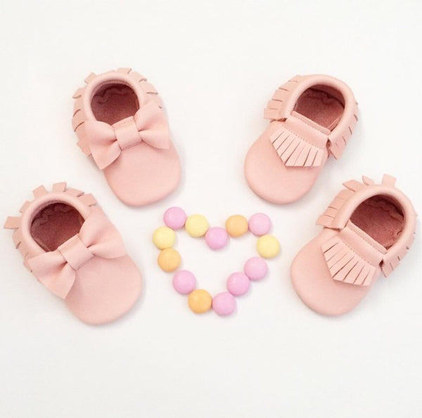 Classic Baby Blush Leather Moccasins