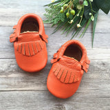 Classic Electric Coral Leather Moccasins