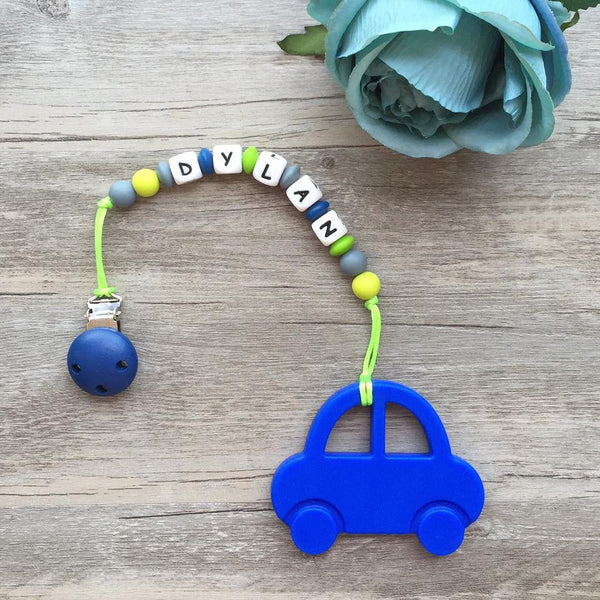 Personalized Mr. Bean Car Teether (Blue)