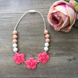 Kids Teething Necklace - Giselle (Coral)