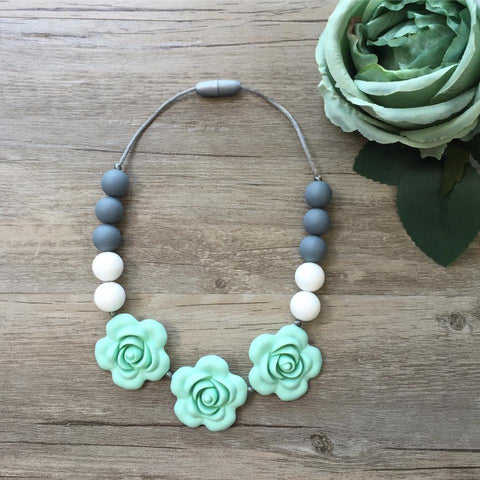 Kids Teething Necklace - Giselle (Mint)