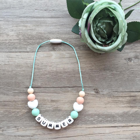 Kids Heart Personalized Necklace (Cotton Candy)