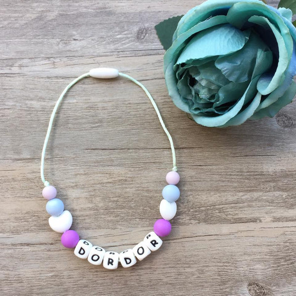 Kids Heart Personalized Necklace (Purple)
