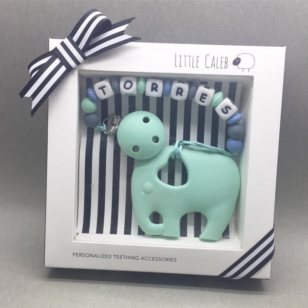 Personalized Elephant Teether (Mint)