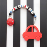Personalized Mr. Bean Car Teether (Red)