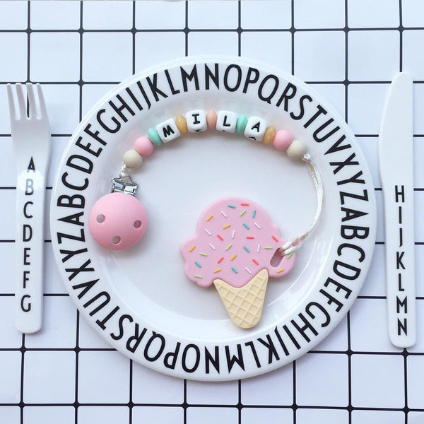 Personalized Ice Cream Teether (Strawberry)