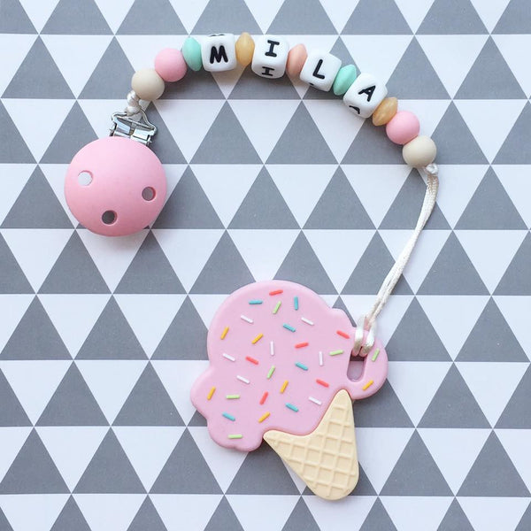 Personalized Ice Cream Teether (Strawberry)