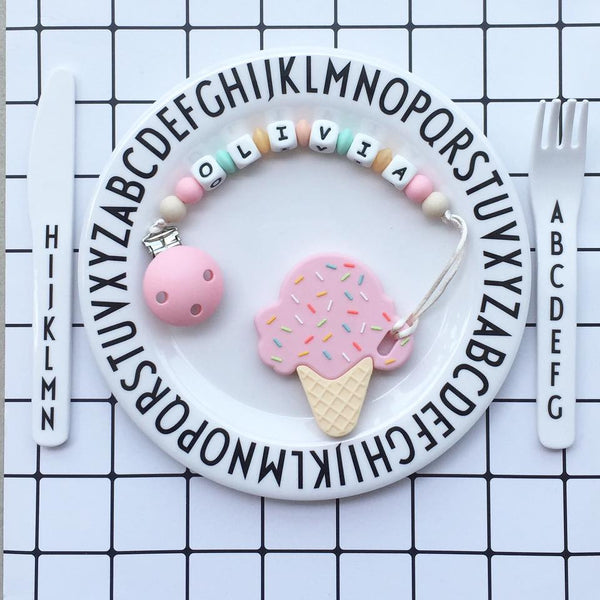 Personalized Ice Cream Teether (Strawberry)