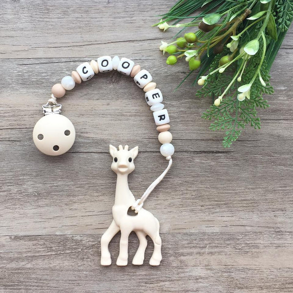 Personalized Giraffe Teether (Cream)