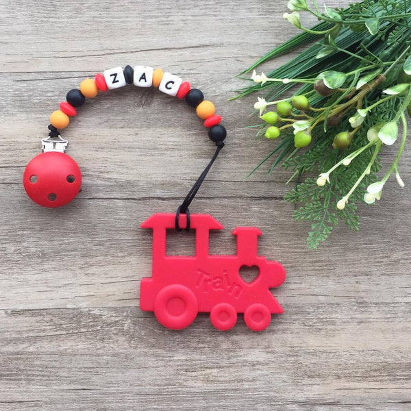 Personalized Train Teether (Red)