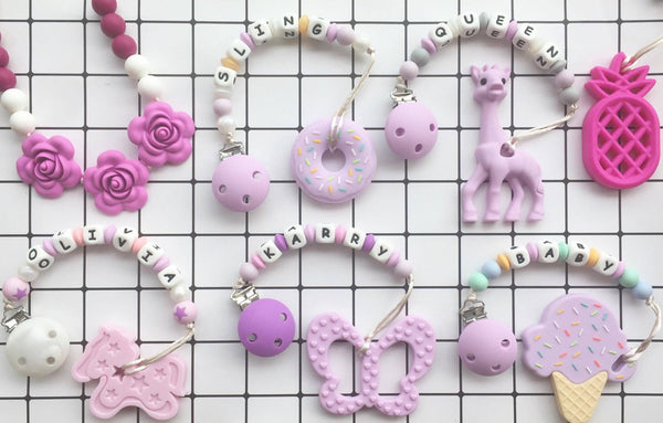 Personalized Giraffe Teether (Purple)