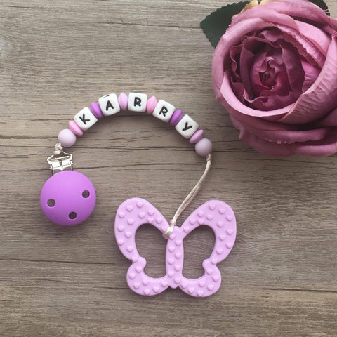 Personalized Butterfly Teether (Violet)