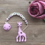 Personalized Giraffe Teether (Purple)