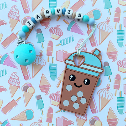 Personalized Bubble Tea Teether (Brown)