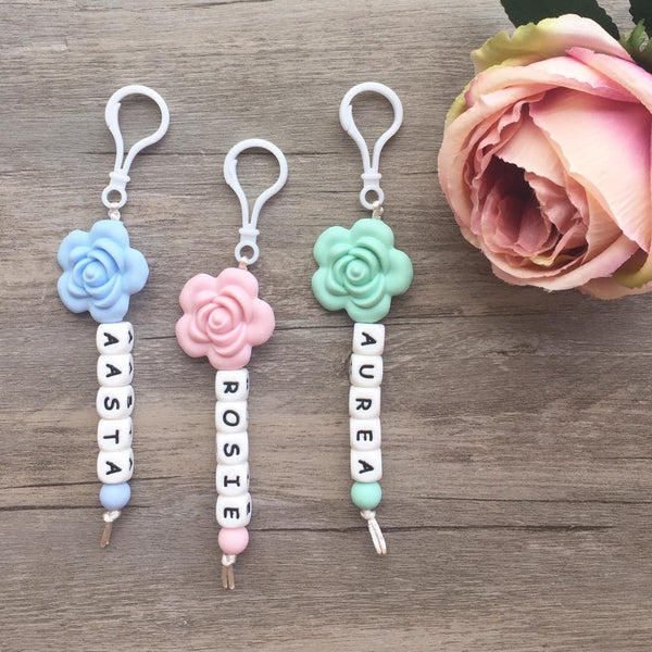 Rose Personalized Key Chain