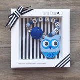 Personalized Cute Owl Teether (Blue)