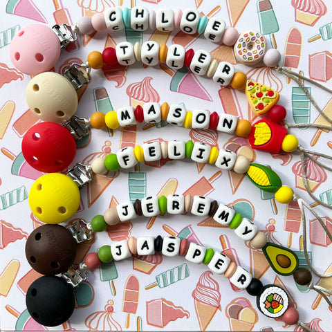 Foodie Personalized Pacifier Clip