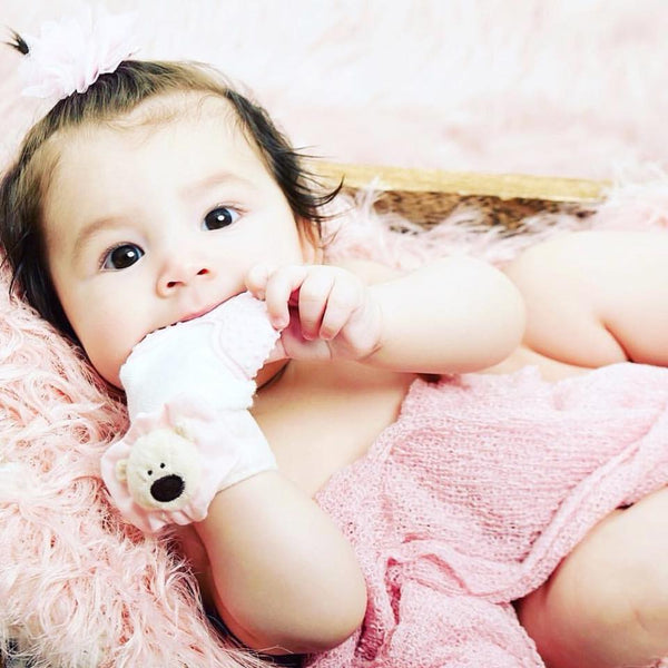 Baby Dot Teething Mitten (Pink)