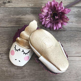 Baby Unicorn Leather Moccasins (PURPLE)