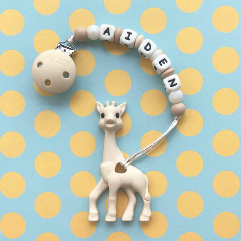 Personalized Giraffe Teether (Cream)