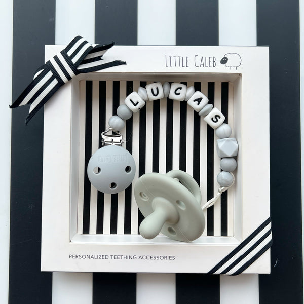 Personalized Sweetie Soothing Pacifier (Stone Grey)