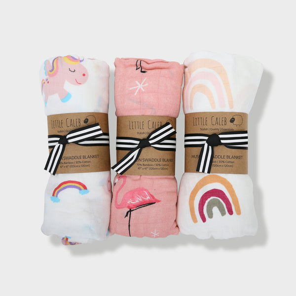 Rainbow Muslin Swaddle