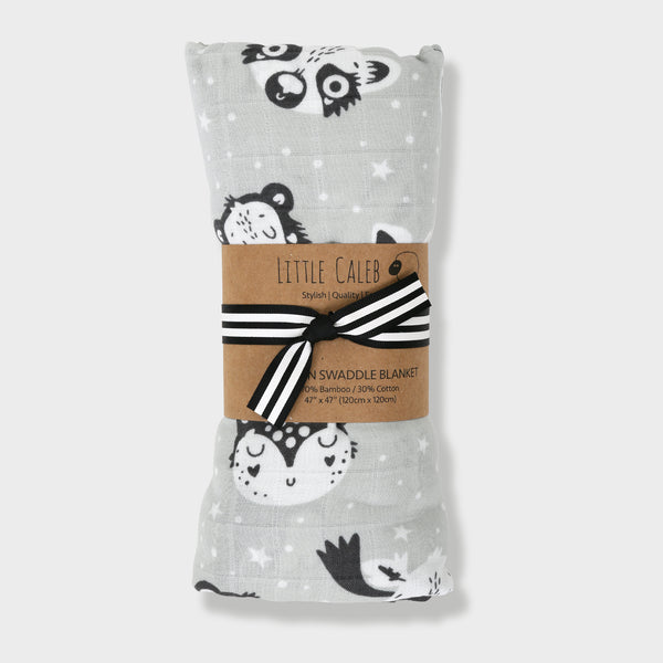 Woodland Critters Muslin Swaddle