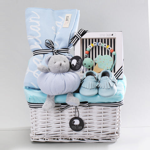 Personalized Blanket & Teether Hamper - Sky (25-30 days)