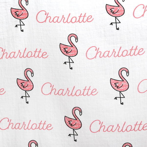 Personalized Swaddle -Flamingo Bloom(15-20 days)