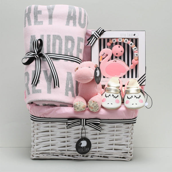Personalized Blanket & Teether Hamper - Blossom (25-30 days)