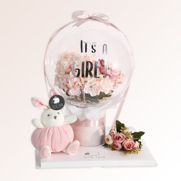 Baby Balloon Flower Set with Personalized Teether - Blossom
