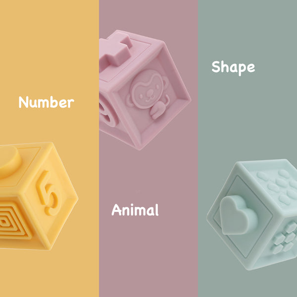 Baby Silicone Building Blocks (Set of 12pcs)
