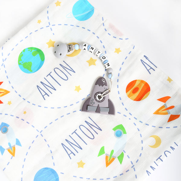 Personalized Swaddle -Rocket Space(15-20 days)