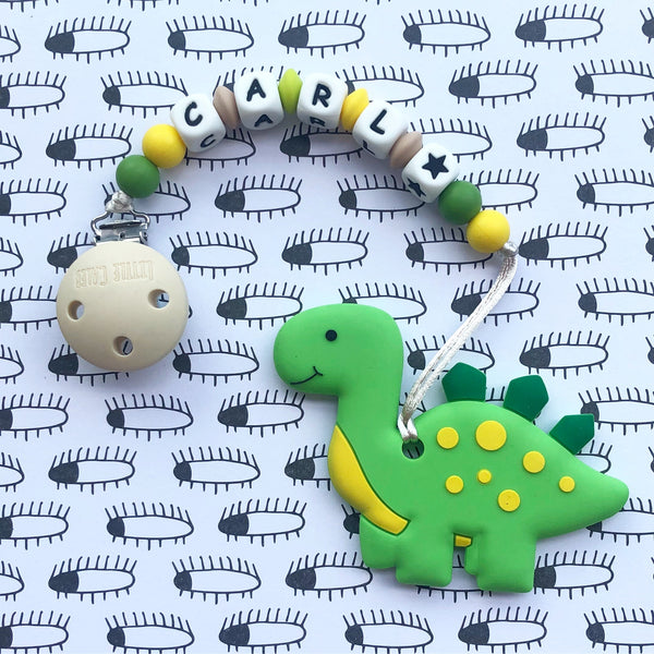 Personalized Cute Dinosaur Teether (Green)