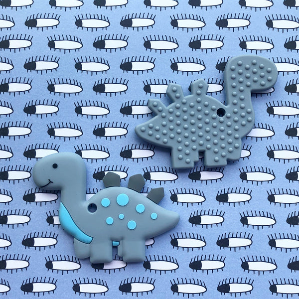 Personalized Cute Dinosaur Teether (Blue)