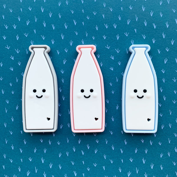 Personalized Milk Bottle Teether (Blue)