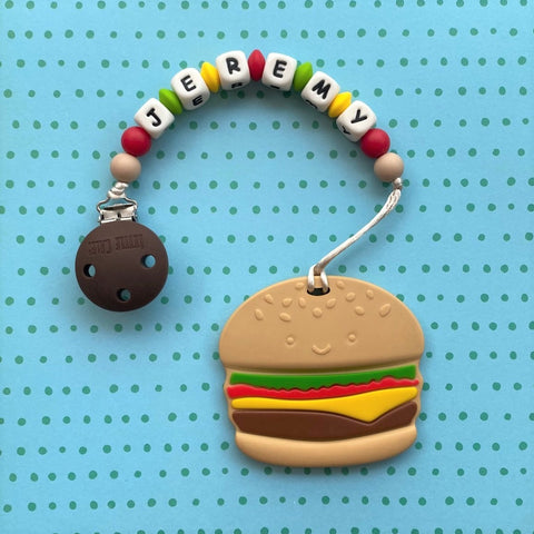 Personalized Hamburger Teether