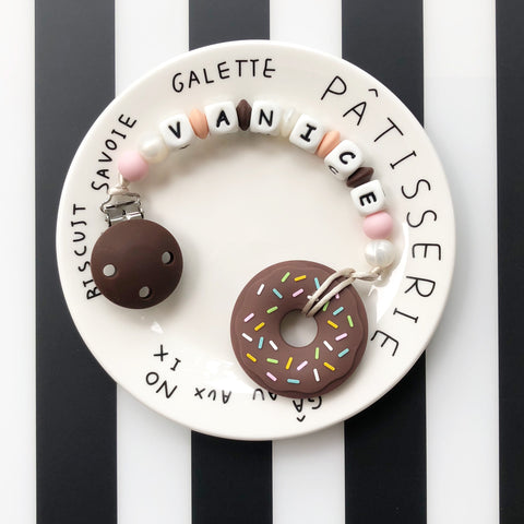 Personalized Donut Teether (Chocolate)