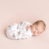 Personalized Swaddle -Flamingo Bloom(15-20 days)