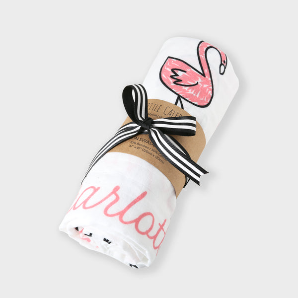 Personalized Swaddle -Flamingo Bloom(15-20 days)