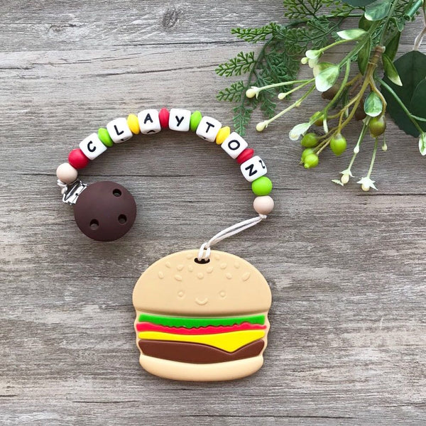 Personalized Hamburger Teether